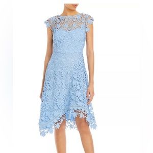 Eliza J. Lace Asymmetric Cocktail Dress